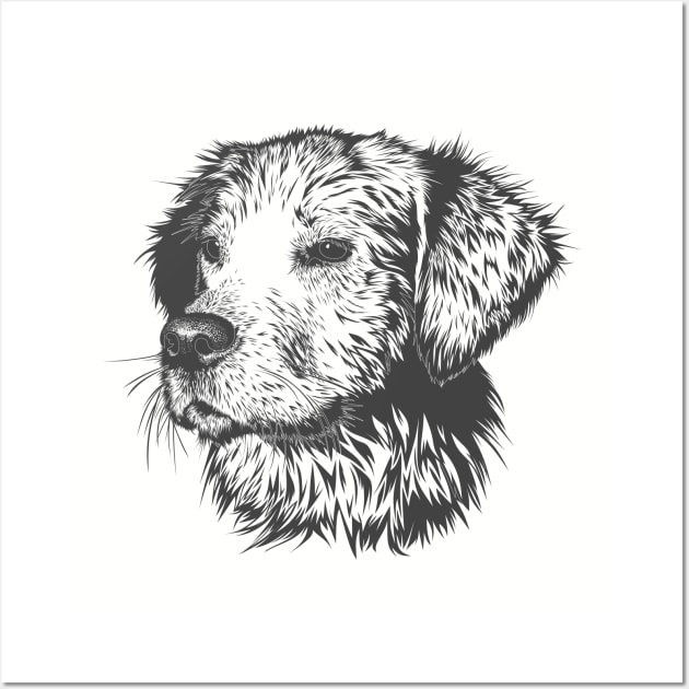 Puppy Pencil Drawing Wall Art by PatrioTEEism